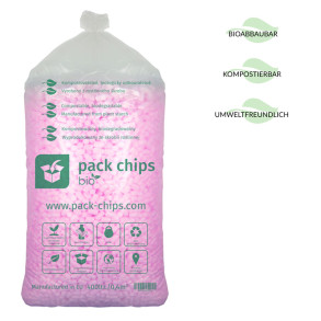 Verpackungschips aus Pflanzenstärke BIO 400l Rosa