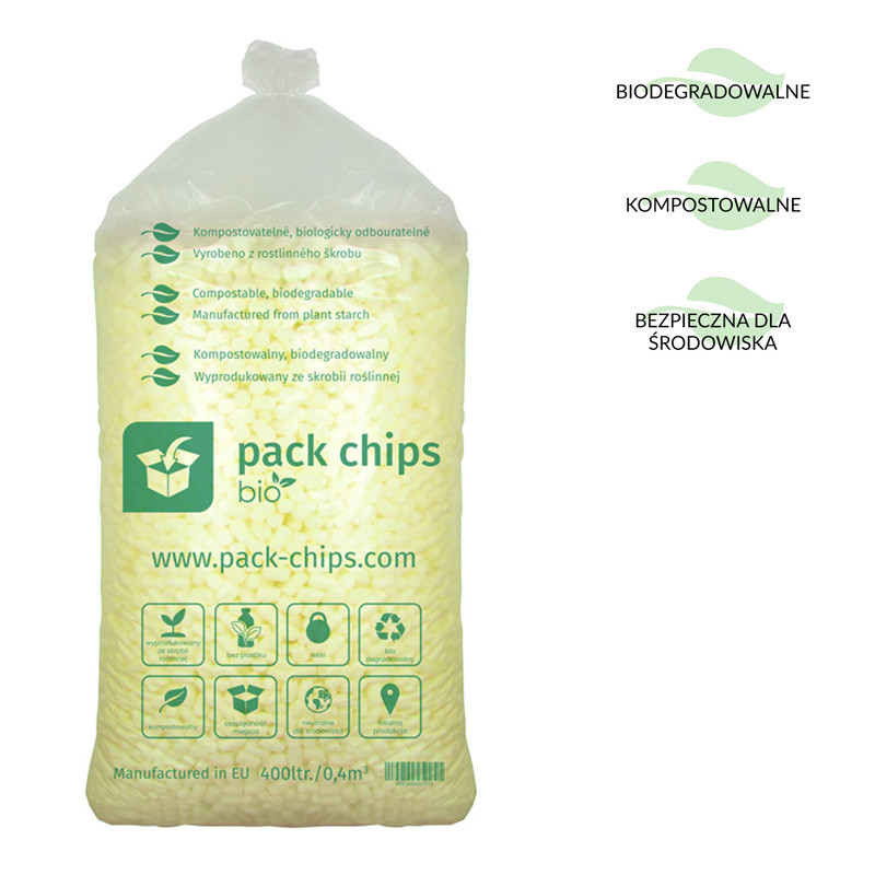 Verpackungschips aus Pflanzenstärke BIO 400l Gelb