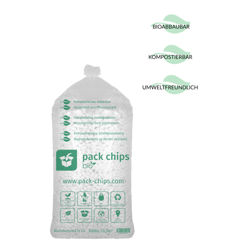 Verpackungschips aus Pflanzenstärke BIO 300 l Weiß