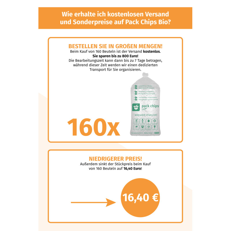 Verpackungschips aus Pflanzenstärke BIO 300 l Weiß