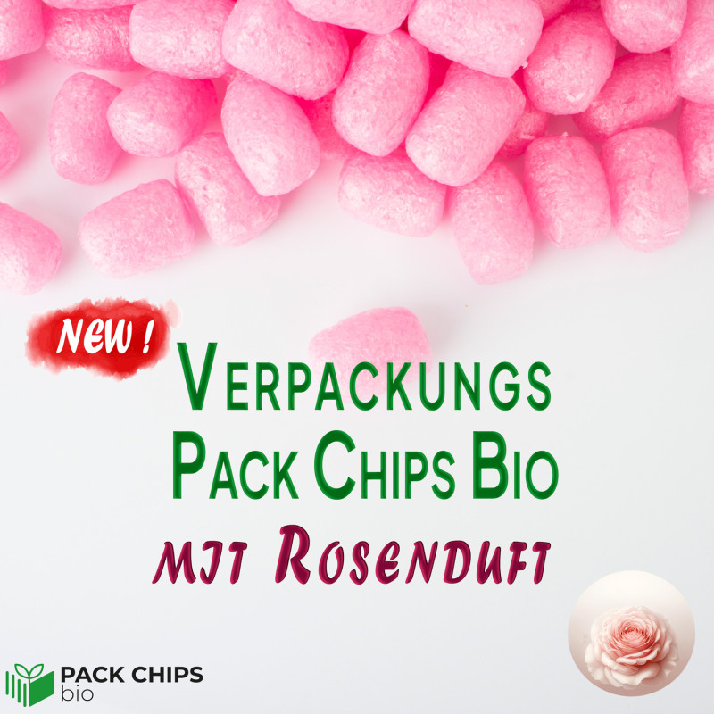 Verpackungschips aus Pflanzenstärke BIO mit Rosenduft 400l Rosa