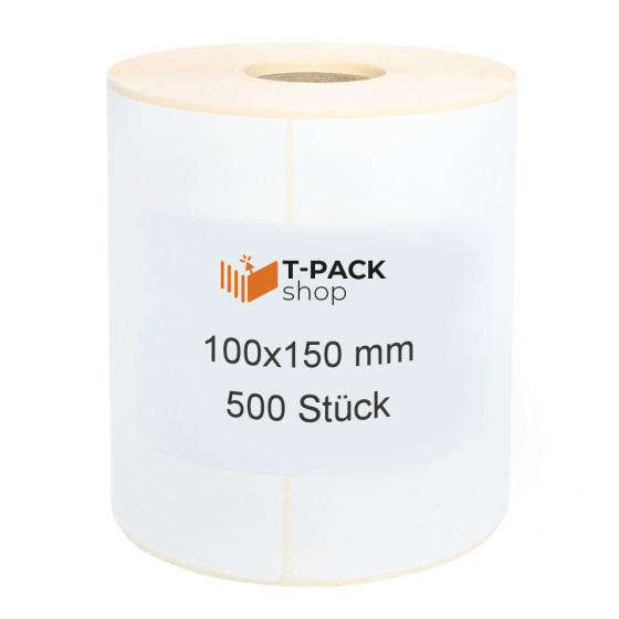Thermoetiketten 100x150 500Stck Hülsenkern 25mm Perforation