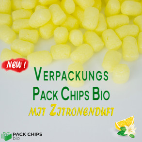 Verpackungschips aus Pflanzenstärke BIO mit Zitronenduft 400l Gelb