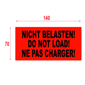 Warnetiketten NICHT BELASTEN! 70x140mm 500 Stck