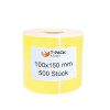 Thermoetiketten gelb 100x150mm 500Stck Hülsenkern 25mm perforiert