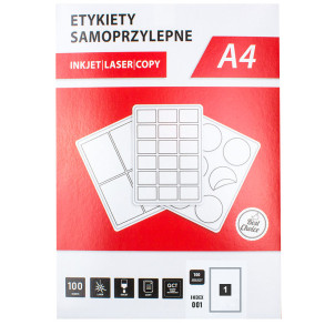 Etiketten A4 210 x 297mm für Drucker 100 Blatt