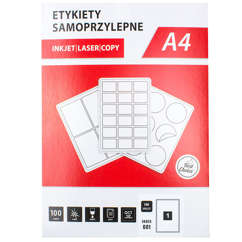 Etiketten A4 210 x 297mm für Drucker 100 Blatt