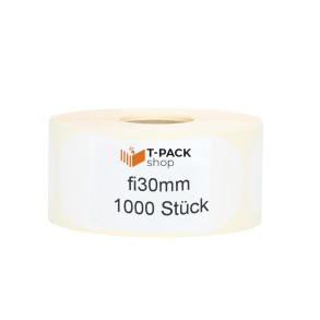 Thermoetiketten fi30 1000Stck Hülsenkern 40mm weiß