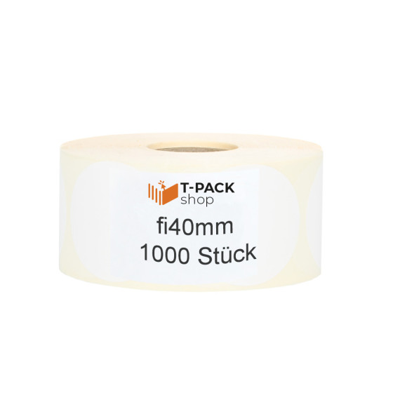 Thermoetiketten fi40 1000Stck Hülsenkern 40mm weiß