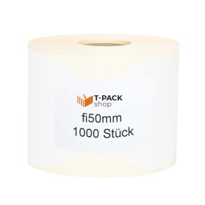 Thermoetiketten fi50 1000Stck Hülsenkern 40mm weiß