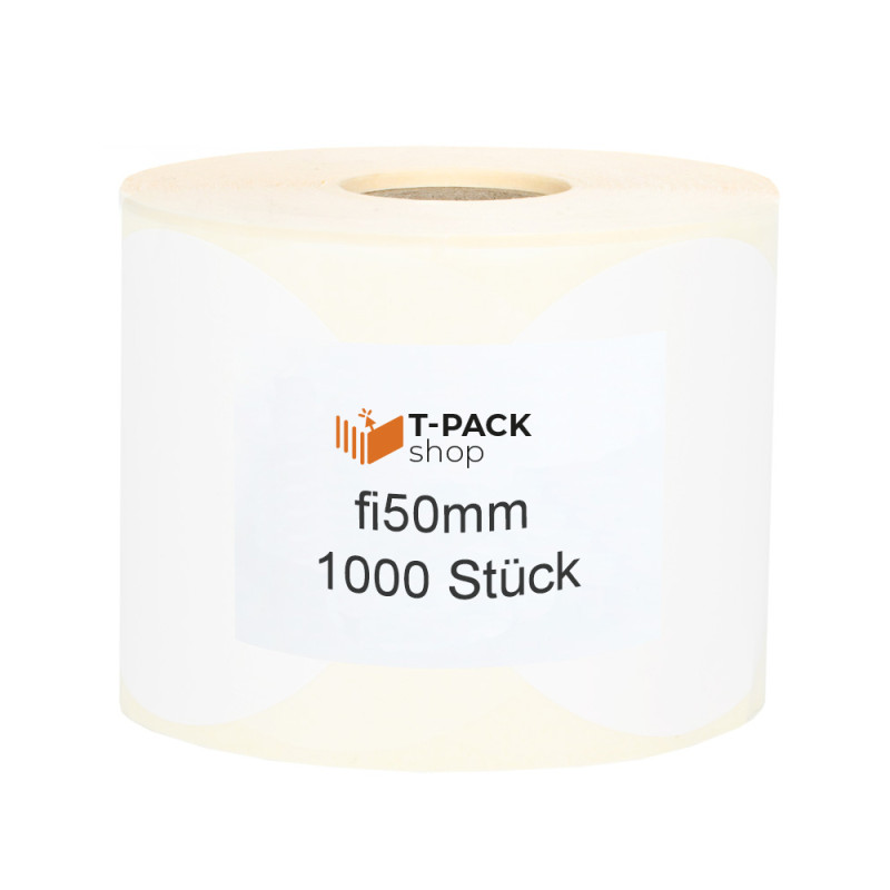 Thermoetiketten fi50 1000Stck Hülsenkern 40mm weiß