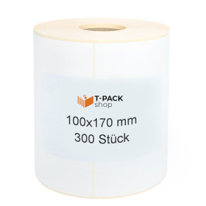 Thermo Versand Etiketten 100x170mm 300stck 40mm weiß Perforation