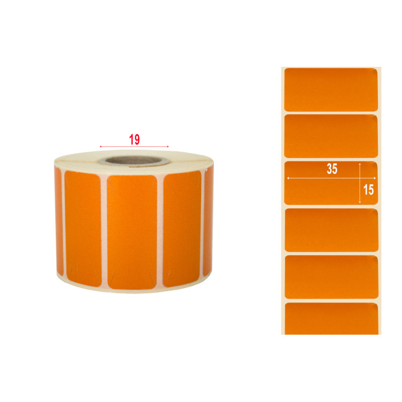 Opaque Thermoetiketten 35x15mm 19mm orange