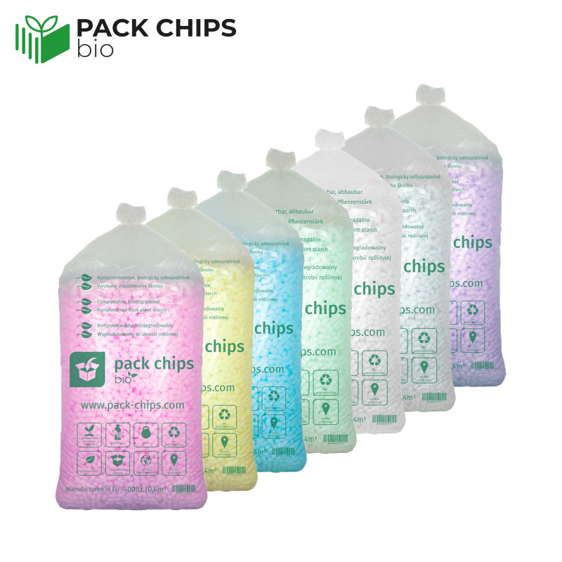 Verpackungschips aus Pflanzenstärke BIO 400l Rosa