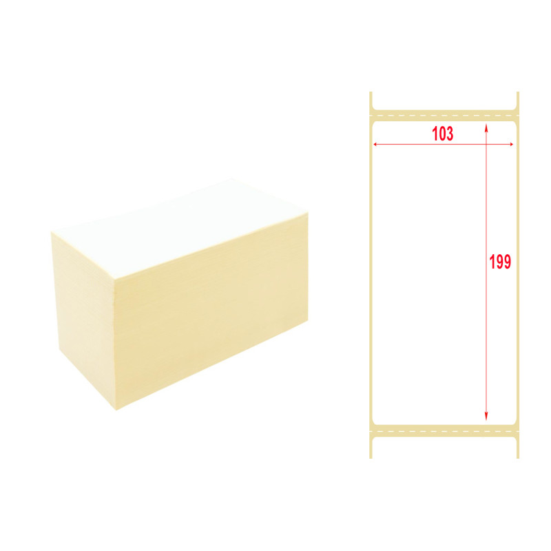Versandetiketten, Leporello gefalzt Thermoetiketten 103 x 199 mm 1000Stck