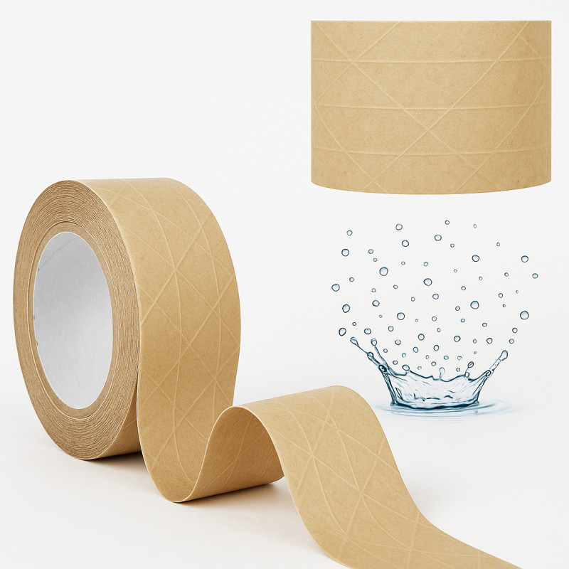 Verstärktes Papier-Verpackungsband 50 mm x 60 Yards wasseraktiviert
