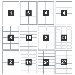 Etiketten A4 210 x 297mm für Drucker 100 Blatt