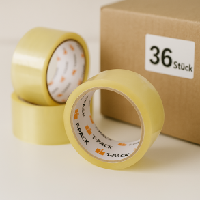 Transparentes Verpackungsklebeband Acryl 48 mm x 66 Yards 36 Stück