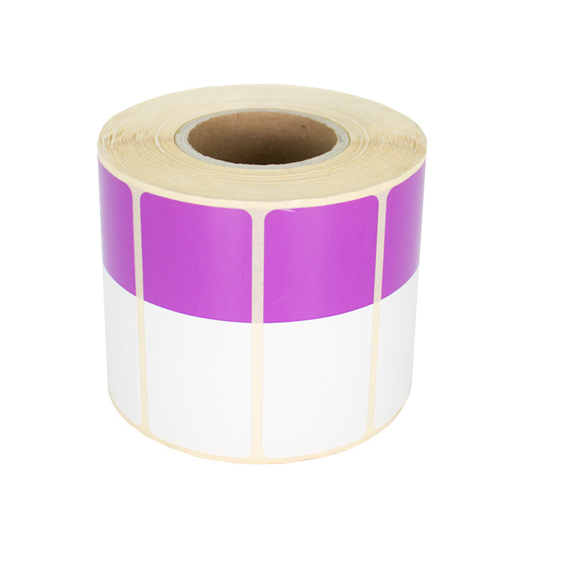 Thermoetiketten 70x30mm 1000Stck Hülsenkern 40mm weiß/violett