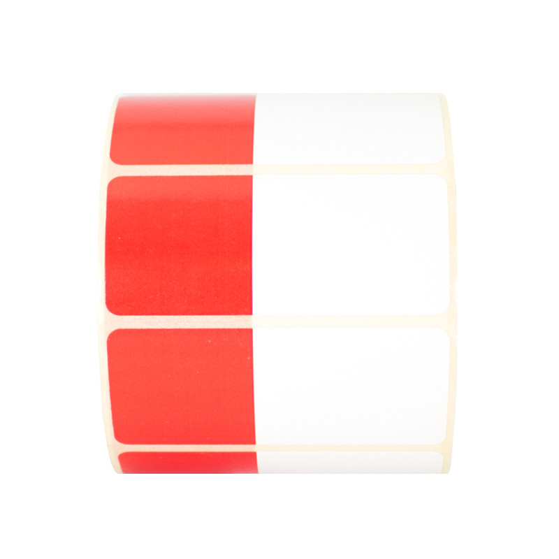Thermoetiketten 70x30mm 1000Stck Hülsenkern 40mm weiß/rot