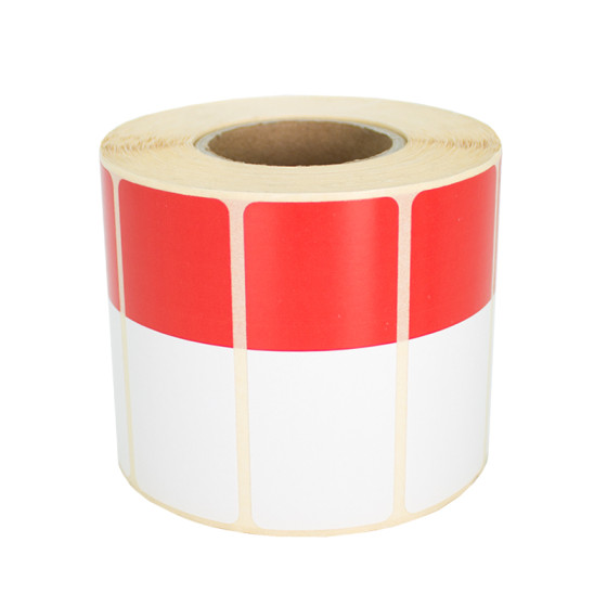 Thermoetiketten 70x30mm 1000Stck Hülsenkern 40mm weiß/rot Thermoetiketten 70x30mm 1000Stck Hülsenkern 40mm weiß/rot