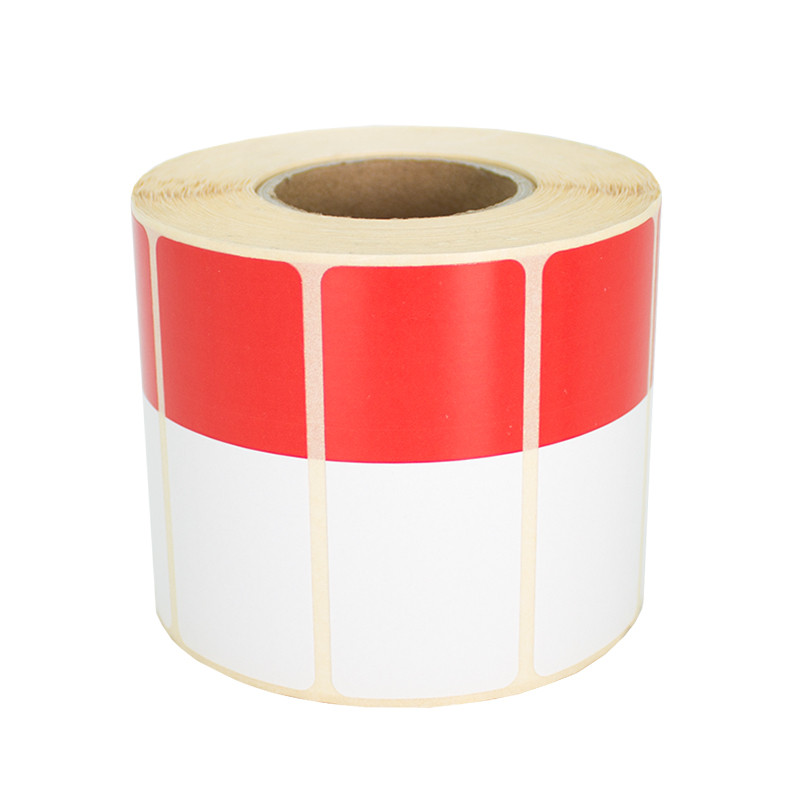 Thermoetiketten 70x30mm 1000Stck Hülsenkern 40mm weiß/rot