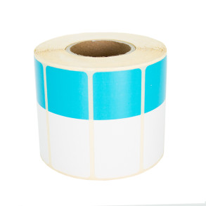 Thermoetiketten 70x30mm 1000Stck Hülsenkern 40mm weiß/blau