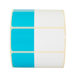Thermoetiketten 70x30mm 1000Stck Hülsenkern 40mm weiß/blau