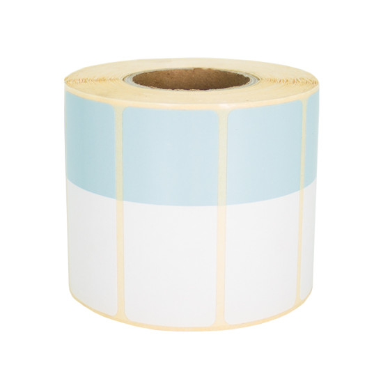 Thermoetiketten 70x30mm 1000Stck Hülsenkern 40mm weiß/hellblau Thermoetiketten 70x30mm 1000Stck Hülsenkern 40mm weiß/hellblau