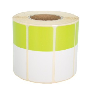 Thermoetiketten 70x30mm 1000Stck Hülsenkern 40mm weiß/hellgrün