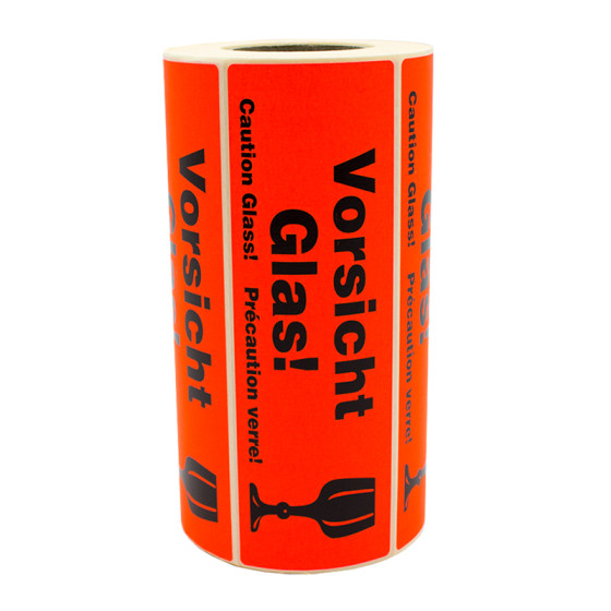 Warnetiketten "Vorsicht Glas!" 150x48 500Stck Warnetiketten "Vorsicht Glas!" 150x48 500Stck