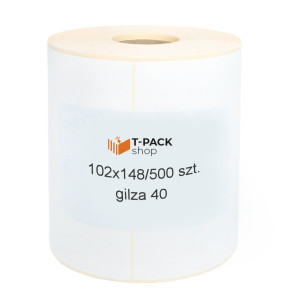 Thermotransferetiketten aus weiß matter PP-Folie 102x148 mm mit Perforation