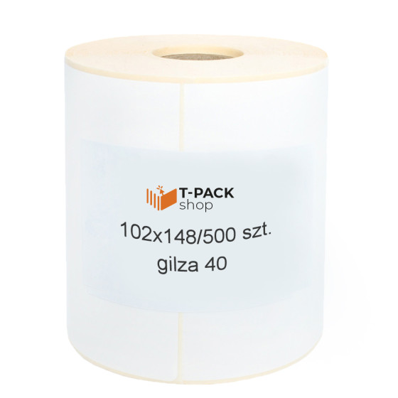 Thermotransferetiketten aus weiß matter PP-Folie 102x148 mm mit Perforation Thermotransferetiketten aus weiß matter PP-Folie 102x148 mm mit Perforation