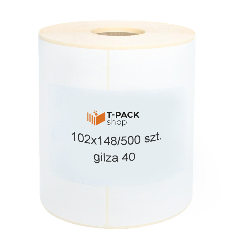 Thermotransferetiketten aus weiß matter PP-Folie 102x148 mm mit Perforation