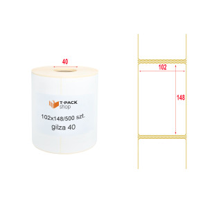Thermotransferetiketten aus weiß matter PP-Folie 102x148 mm mit Perforation