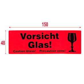 Warnetiketten "Vorsicht Glas!" 150x48 500Stck