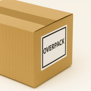 Versandetiketten "OVERPACK" auf Rolle 100x70 250 Stück
