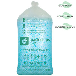 Verpackungschips aus Pflanzenstärke BIO 300l Blau