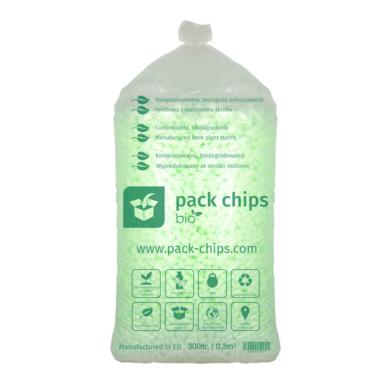 Verpackungschips aus Pflanzenstärke BIO 300l Grün