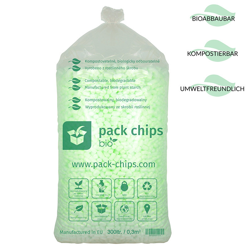 Verpackungschips aus Pflanzenstärke BIO 300l Grün