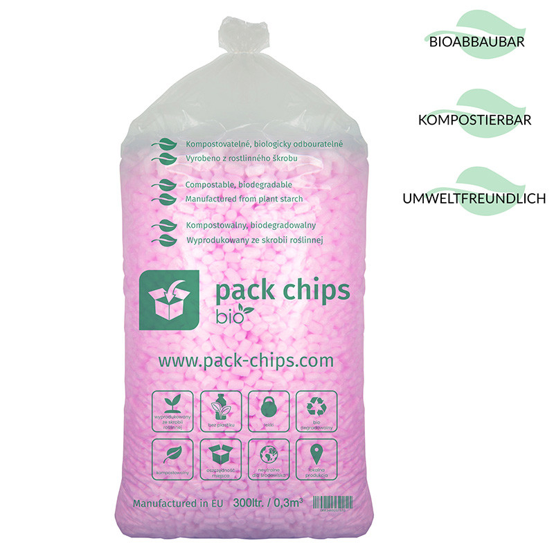 Verpackungschips aus Pflanzenstärke BIO 300l Rosa