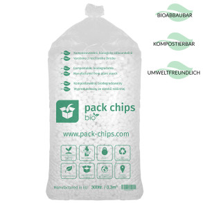 Verpackungschips aus Pflanzenstärke BIO 300l Weiß