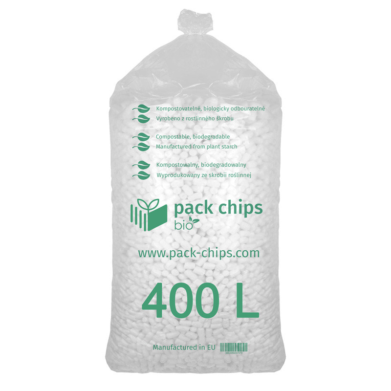 Verpackungschips aus Pflanzenstärke BIO 400l Weiß