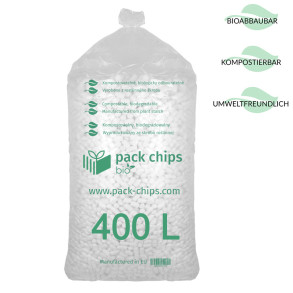 Verpackungschips aus Pflanzenstärke BIO 400l Weiß
