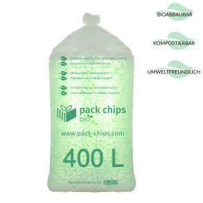 Verpackungschips aus Pflanzenstärke BIO 400l Grün