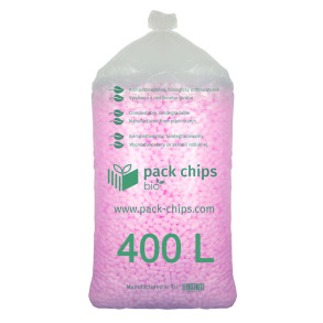 Verpackungschips aus Pflanzenstärke BIO 400l Rosa