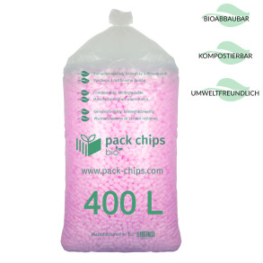 Verpackungschips aus Pflanzenstärke BIO 400l Rosa