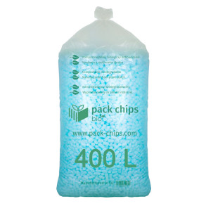 Verpackungschips aus Pflanzenstärke BIO 400l Blau