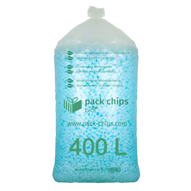 Verpackungschips aus Pflanzenstärke BIO 400l Blau