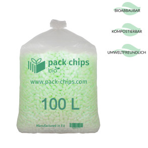 Verpackungschips Aus Pflanzenstärke BIO 100l Grün